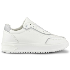 Sneakers bianche con accessori argento bianco