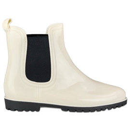 Classici stivali di gomma beige da donna