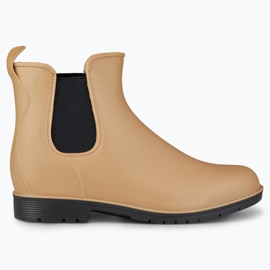 Stivali da donna in gomma beige scuro
