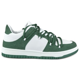 Scarpe sportive da donna con lacci verdi verde