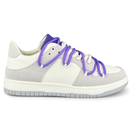 Sneakers da donna con lacci viola bianca