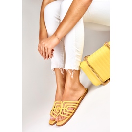 Sandali piatti da donna eleganti gialli giallo