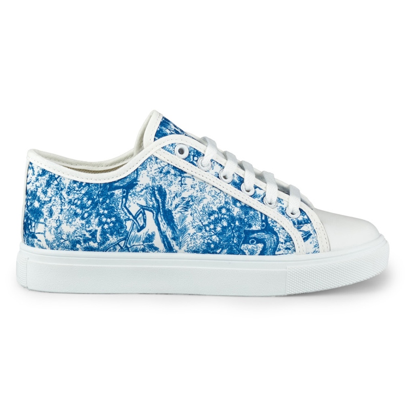 Sneakers bianche e blu da donna