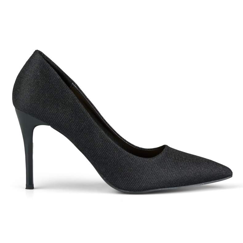 Eleganti tacchi alti neri con glitter leggeri nero