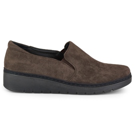 Comode scarpe marroni da donna in camoscio marrone