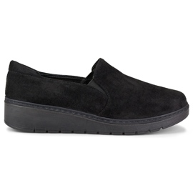 Comode scarpe da donna in camoscio nero