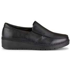 Comodi mocassini da donna realizzati in ecopelle nera nero