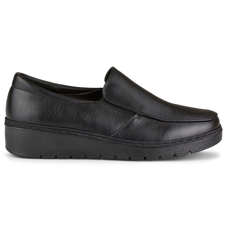 Comodi mocassini da donna realizzati in ecopelle nera nero
