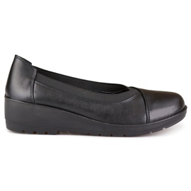 Comode scarpe da donna elastiche realizzate in ecopelle nero