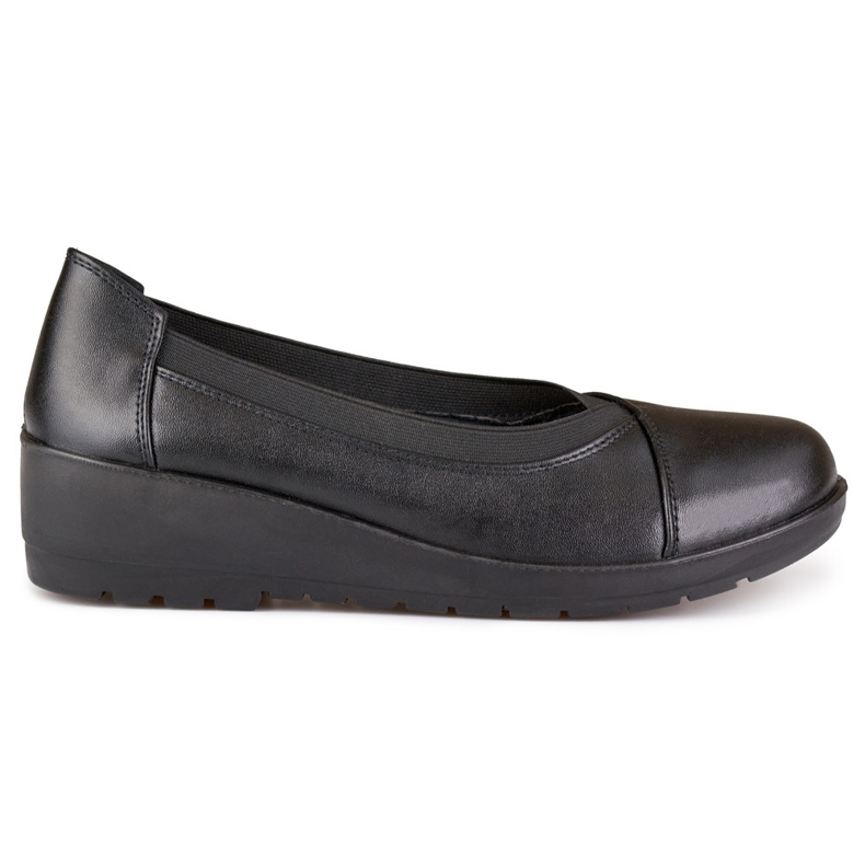 Comode scarpe da donna elastiche realizzate in ecopelle nero