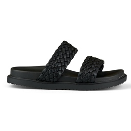Pantofole intrecciate nere da donna nero