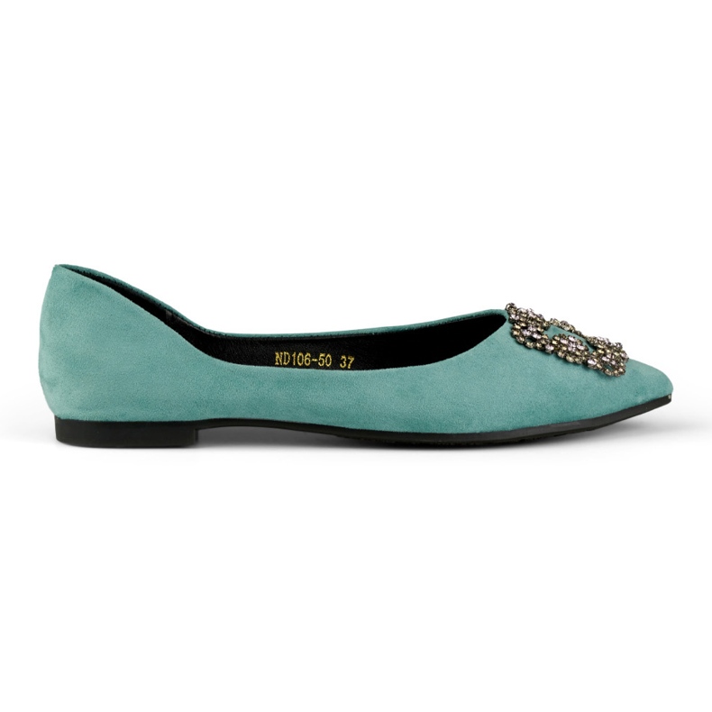 Eleganti ballerine da donna con decorazione verde