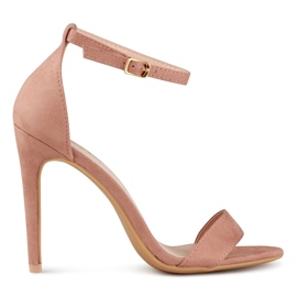 Sandali color carne con tacco beige