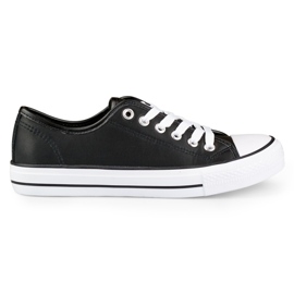 Sneakers da donna in ecopelle nera nero