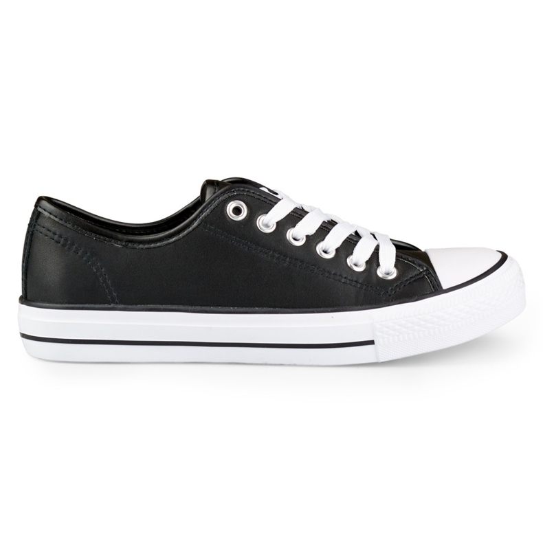 Sneakers da donna in ecopelle nera nero