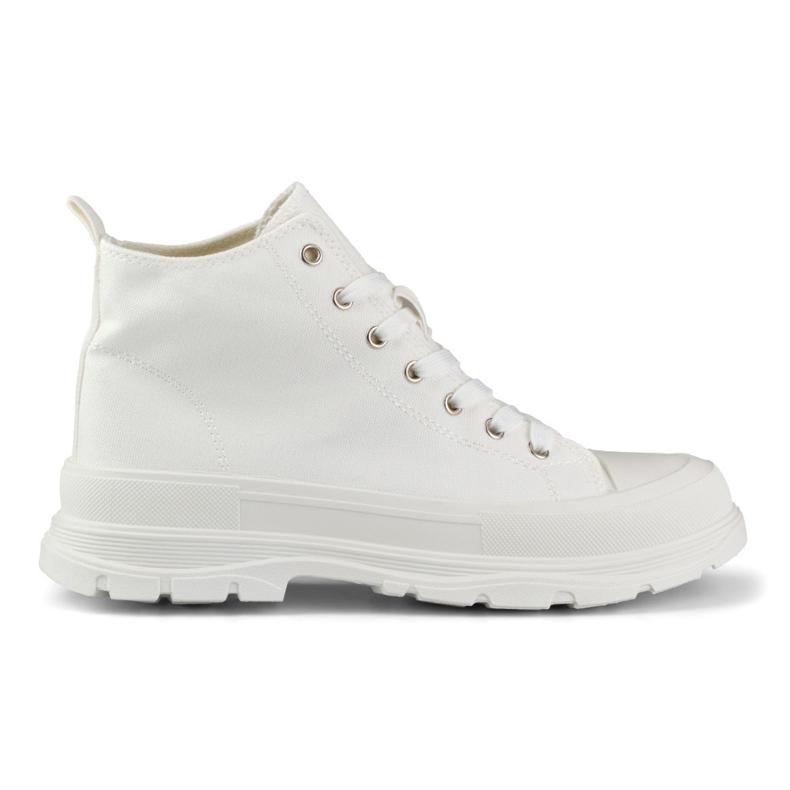 Sneakers bianche sopra la caviglia bianca
