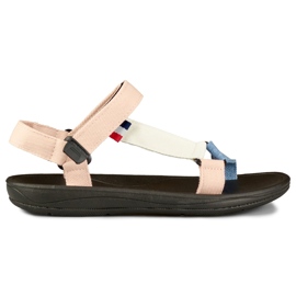 Comodi sandali da donna con velcro rosa