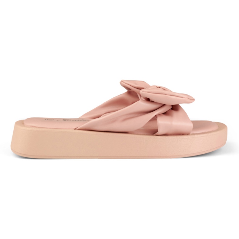 Pantofole rosa da donna realizzate in ecopelle
