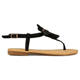 Sandali da donna neri con fiocco nero