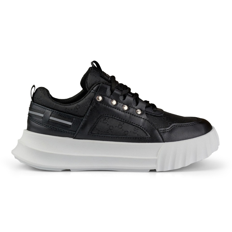 Scarpe sportive da donna nere con suola bianca nero