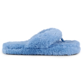 Infradito in pelliccia blu