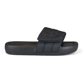 Pantofole nere da donna regolabili con velcro nero