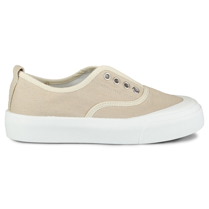 Sneakers beige da donna con elastico