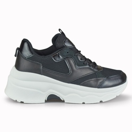 Sneakers da donna nere con plateau di Geori nero