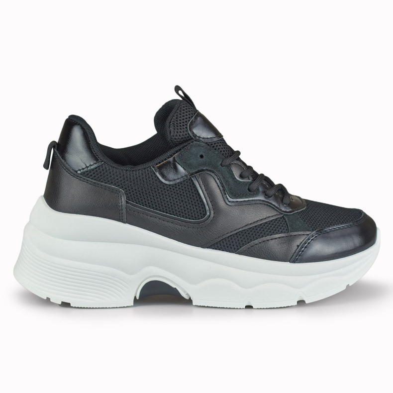 Sneakers da donna nere con plateau di Geori nero