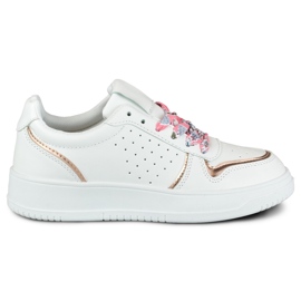 Sneakers da donna con lacci decorativi sostituibili bianca