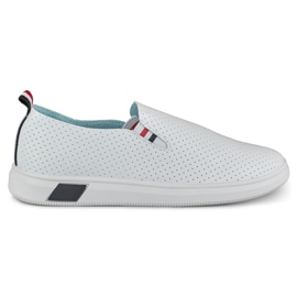 Sneakers slip-on da donna bianche traforate bianco