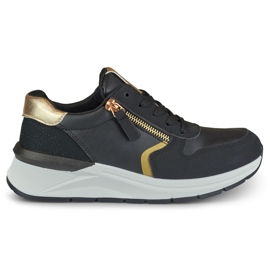 Scarpe sportive da donna nere con cerniera dorata nero