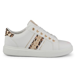 Scarpe sportive da donna bianche con una delicata decorazione bianco