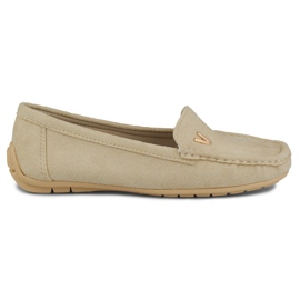 Mocassini da donna in camoscio beige