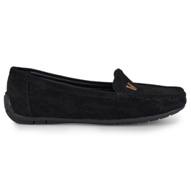 Mocassini da donna in camoscio nero