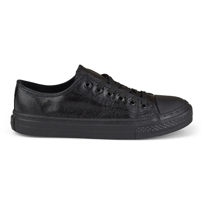 Sneakers nere lucide con suola nera nero