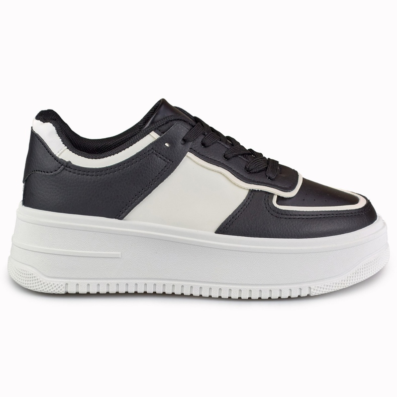 Scarpe sportive con plateau in bianco e nero
