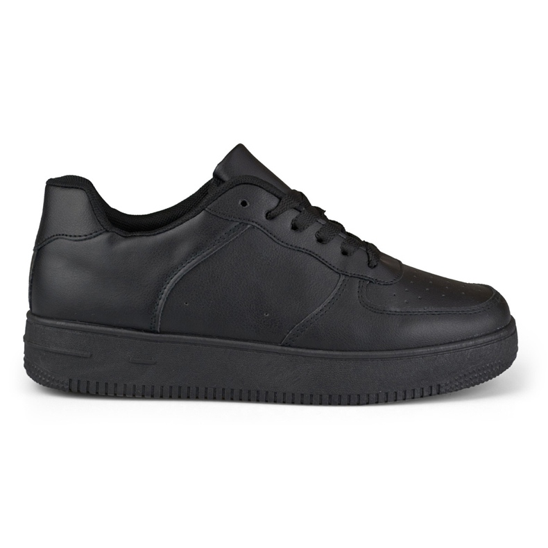 Classiche sneakers sportive nere con suola nera nero
