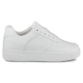 Classiche sneakers sportive bianche con suola bianca bianco