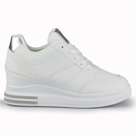 Sneakers con zeppa bianche da donna bianco
