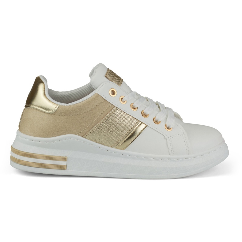 Sneakers casual bianche e beige da donna bianca