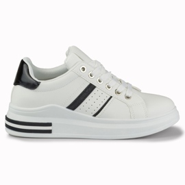 Classiche sneakers da donna bianche e nere bianca