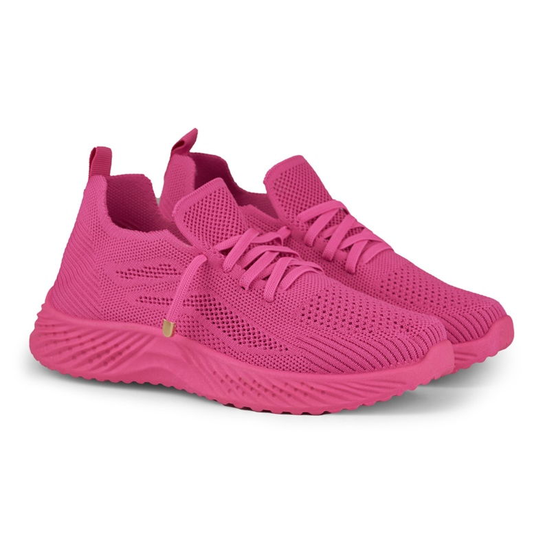 Scarpe sportive da donna elastiche fucsia rosa