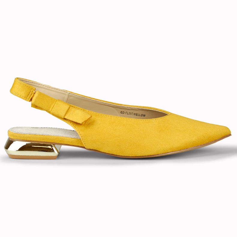 Décolleté da donna con tacco basso ed elegante giallo