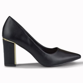 Eleganti décolleté con tacco decorativo nero