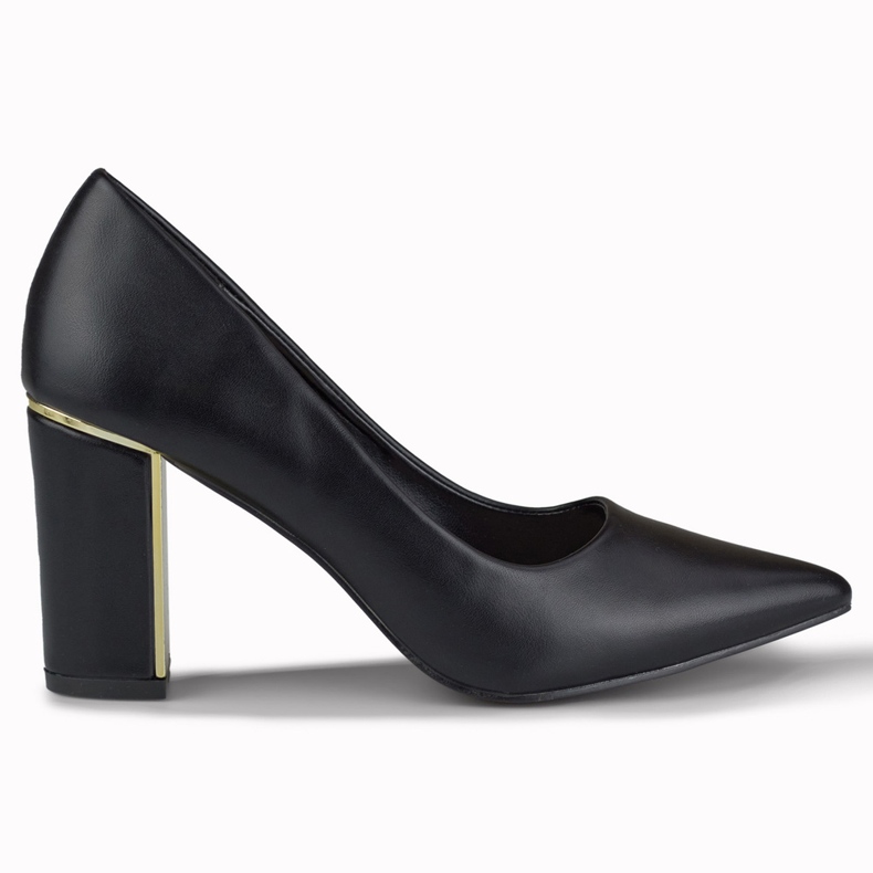Eleganti décolleté con tacco decorativo nero