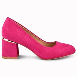 Décolleté fucsia con punta tonda rosa