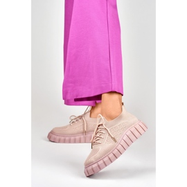 Scarpe sportive da donna rosa elastiche