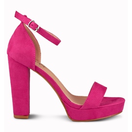Sandali fucsia alti alla caviglia rosa