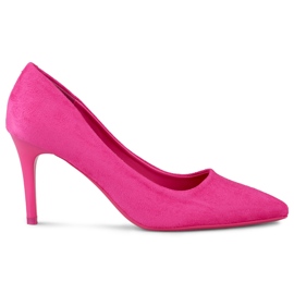 Tacchi alti classici in camoscio fucsia rosa